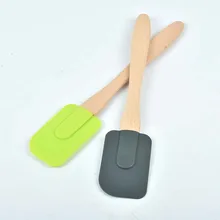 1 шт. деревянные инструменты для выпечки кондитерский скребок силиконовый шпатель Крем Шоколад скребки десертная лопатка с деревянной ручкой