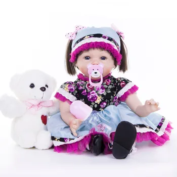 

Pretty girl reborn baby dolls 22inch bebe silicone reborn dolls toys for children birthday gift princess reborn toddler alive