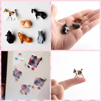 

Free shipping Cute Cats Toys 6pcs/lot Fridge Animal Figures Tourist Souvenir home office decor magnets party supply kids gifts