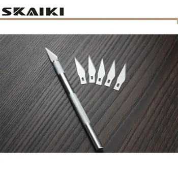 

Metal carving knife pen knife paper cutting knife circuit board tool manual model knife + 5 pcs blade for DIY