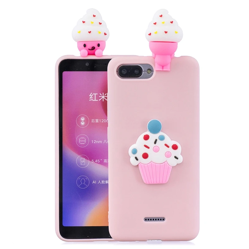 Etui Xiaomi Redmi 6A чехол для Xiomi Redmi 6A 3D игрушка панда кактус силиконовый чехол для телефона для Funda Xiaomi Redmi 6A чехол для женщин - Цвет: ice cream