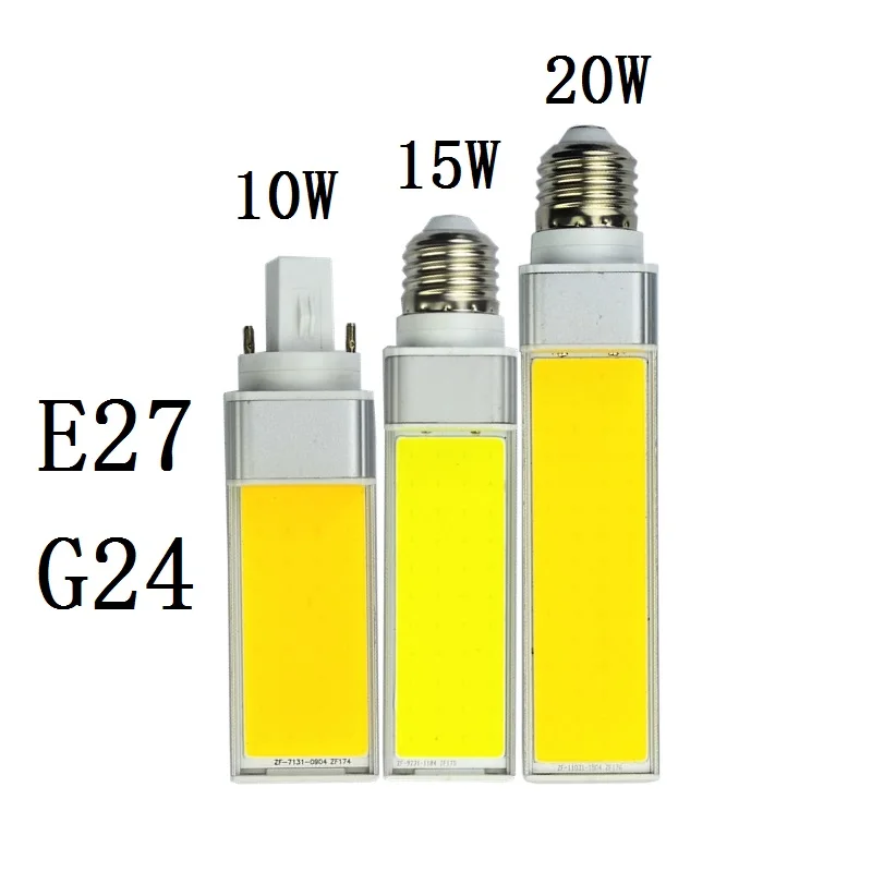 Лампада E27 светодиодный лампы мощностью 10 Вт, 15 Вт, 20 Вт, G24 кукурузы лампы теплый белый свет COB Светодиодный прожектор 180 градусов 85-265 V Светодиодные лампы bombilla 5 шт