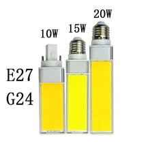 Лампада E27 светодиодный лампы мощностью 10 Вт, 15 Вт, 20 Вт, G24 кукурузы лампы теплый белый свет COB Светодиодный прожектор 180 градусов 85-265 V Светодиодные лампы bombilla 5 шт
