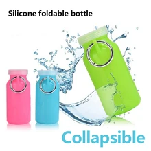 Faltbare flasche Silikon faltbare Mehrzweck 22 unze falten wasser im freien Faltbare sport silizium plegable botella de agua