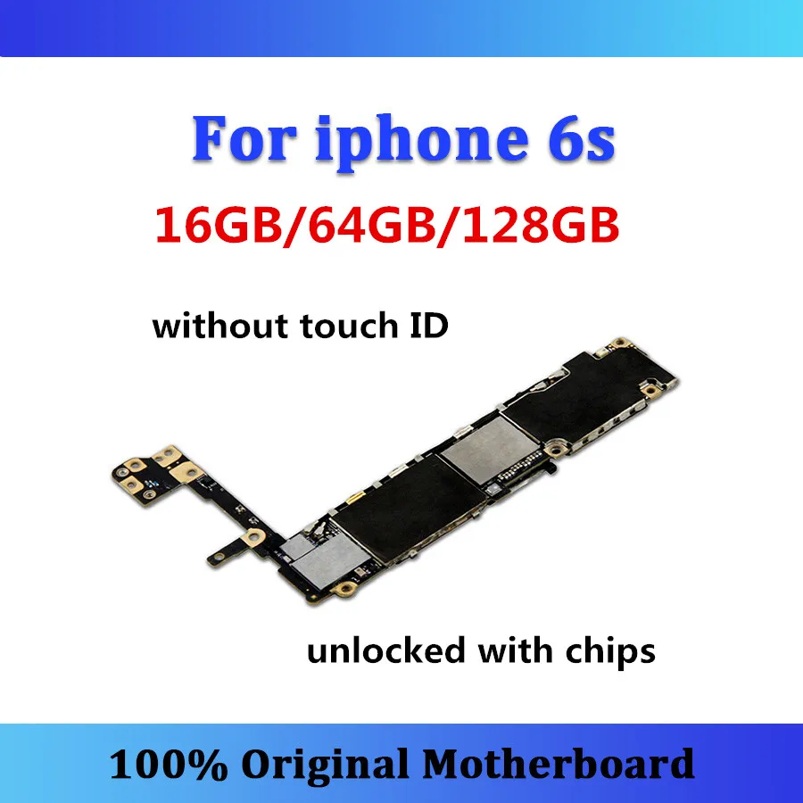 

6S IOS logic board for iphone 6s motherboard without touch ID 16GB/32GB/64GB/128GB unlocked with chips No button replaced board