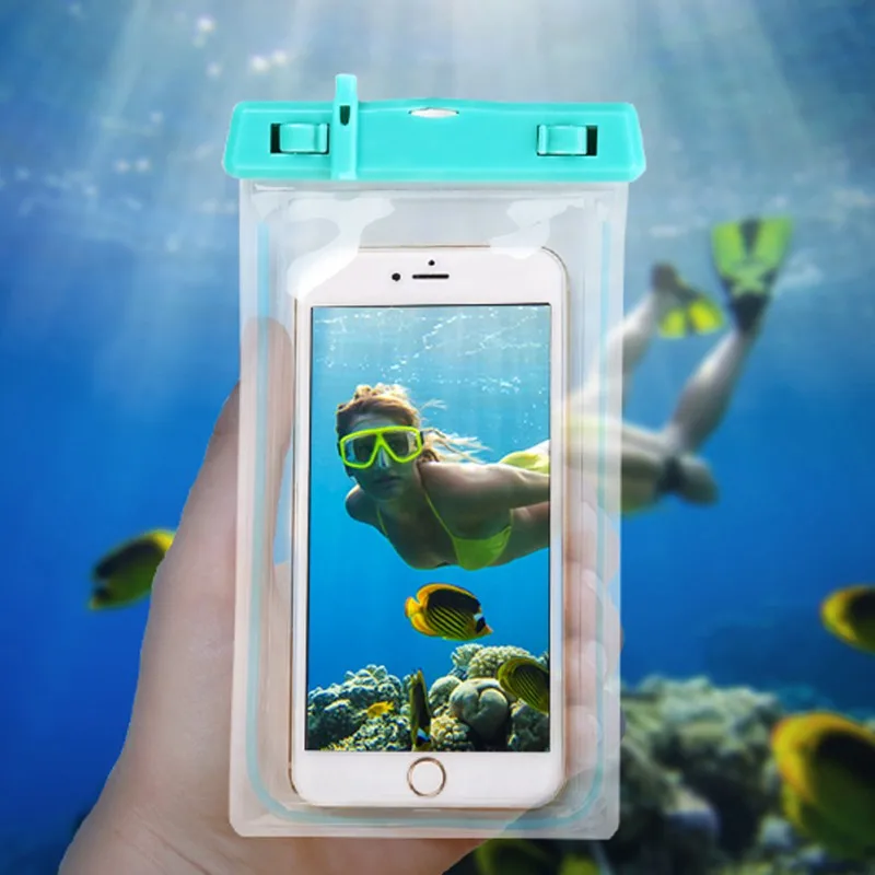 Прочный водонепроницаемый светящийся со свистком водонепроницаемый мешок мобильного телефона/плаванье рафтинг водные виды спорта эфирные 5 цветов