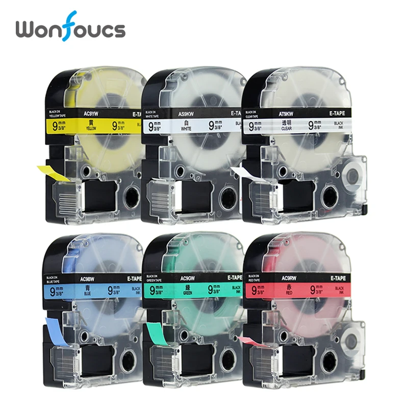 9 мм совместимые ленты для этикеток Epson Kimji ST9KW SS9KW SC9RW SC9YW SC9GW SC9BW сильные клейкие