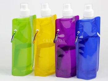 

100Pcs/Lot Portable Ultralight Foldable Silicone Water Bag Water Bottle Bag Sport Supplies Hiking Camping Soft Flask Water Bag