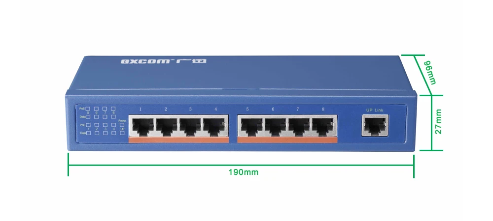 8 портов POE коммутатор с 8 POE портами, IEEE802.3af/at 10/100M 9 портов