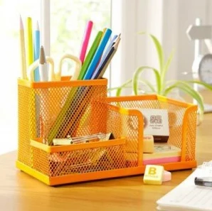 

Mesh Cube colorful Metal Multifunctional Pen Holder Stand Combination Card Storage Office stationery holder Pen Container