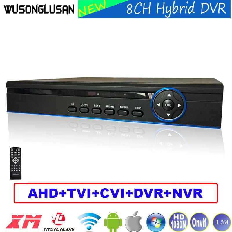 

New 8CH AHD DVR XMeye Digital Video Recorder Hybrid 1080N/960P/720P/960H 5-in-1 NVR TVI CVI DVR P2P Onvif for Security IP Camera
