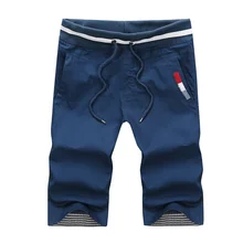 Летние мужские Шорты хлопковые Пляжные Шорты однотонные повседневные шорты-бермуды Masculina