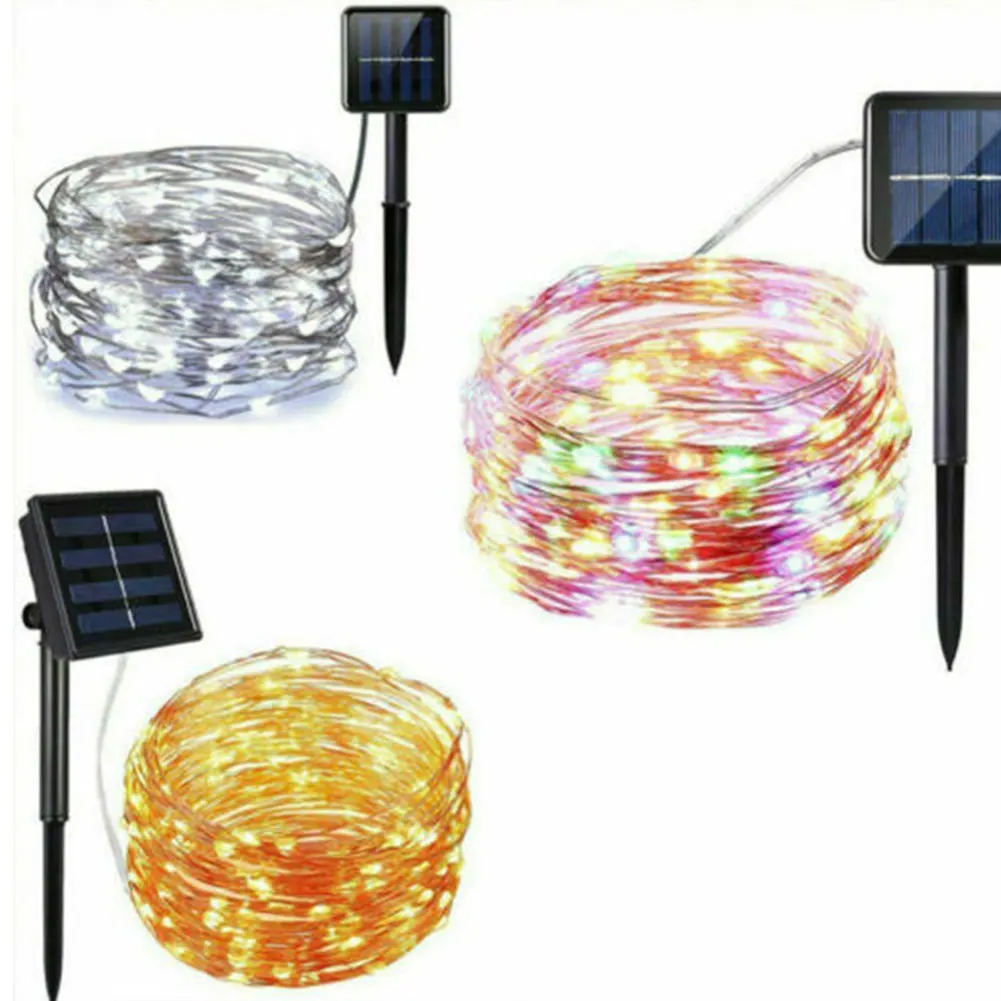 Водонепроницаемый 200LED Солнечная Фея медный провод струнные огни садовые вечерние украшения