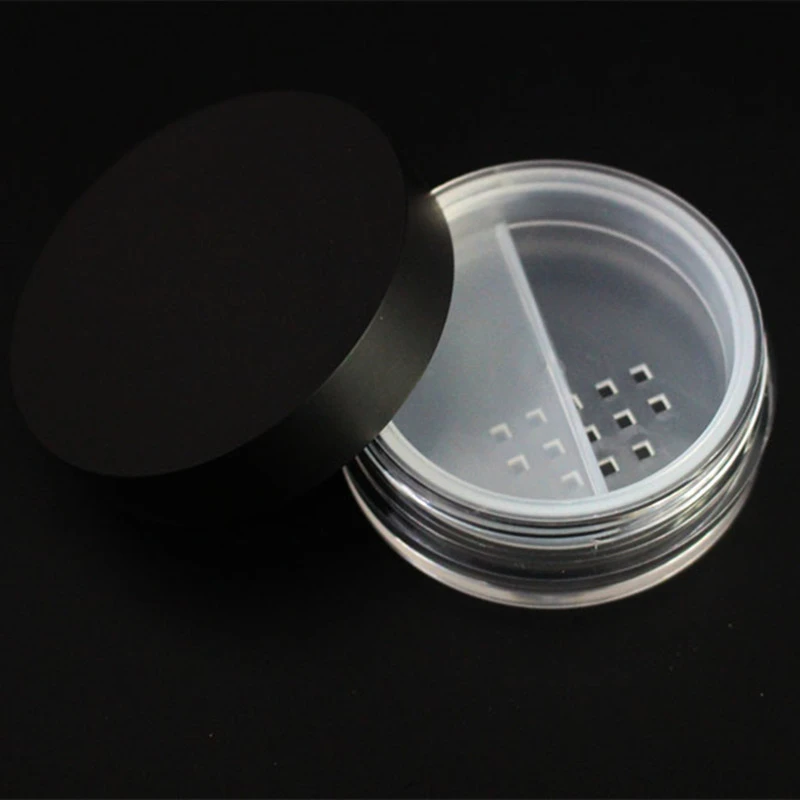 Loose Powder Jar With Sifter Contain 20g Face Foundation Minerals Powder With Black Lid 20g