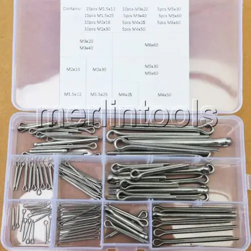 

11 Kinds of Stainless Steel Split-Cotter Pins Assortment Kit 1.5 - 6mm