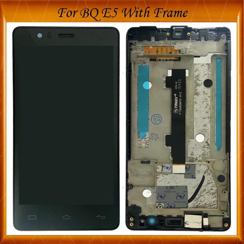 

100% Tested OK For BQ Aquaris BQ E5 E5.0 0858 0982 0760 0759 LCD Display Touch Screen Mobile Phone LCD Assembly With Frame