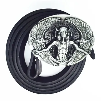 

The cowboys of the west belt buckle indians PU belt wear-resisting zinc alloy belt buckle 4.0 CM