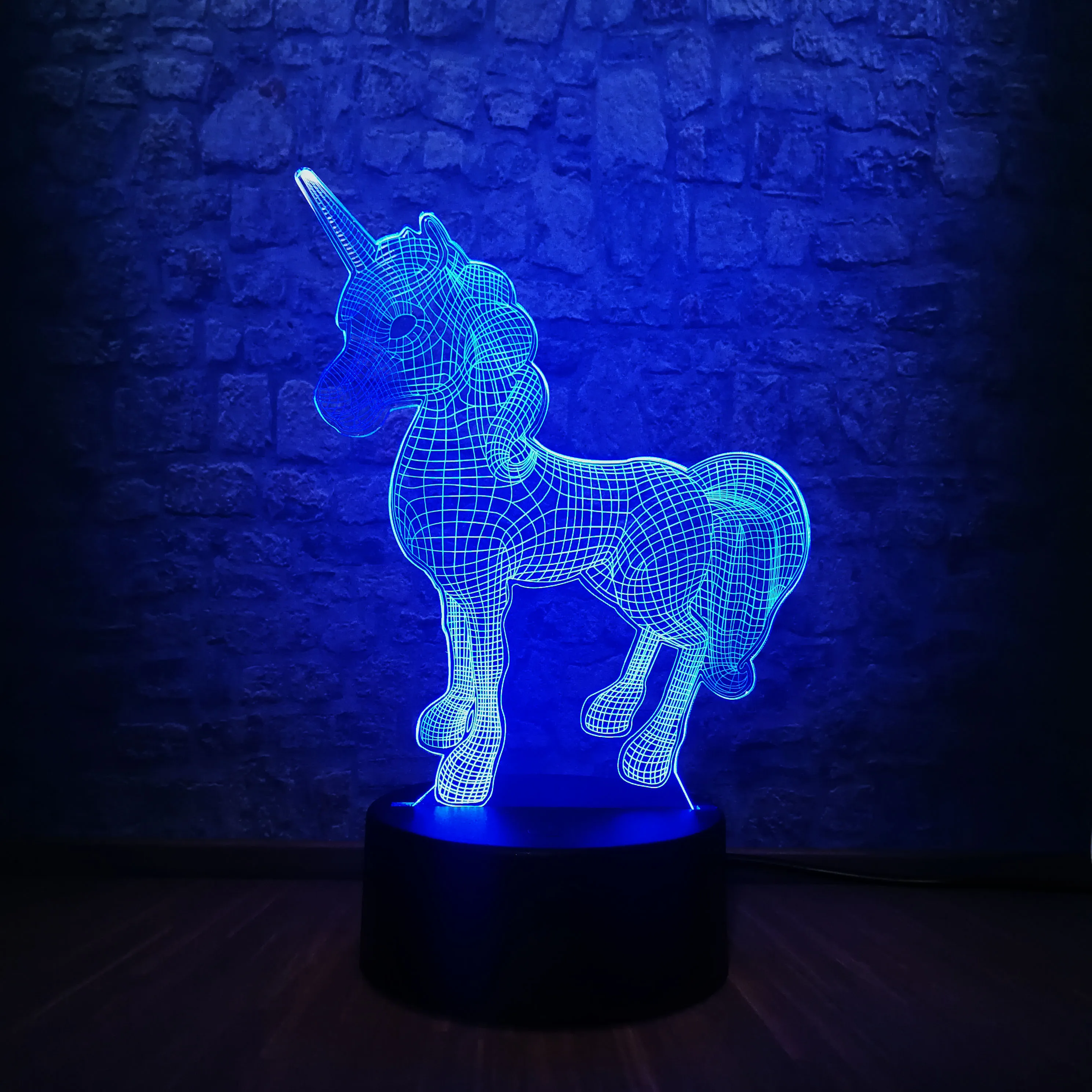Мультяшные животные кавайный Единорог 3D Светодиодная лампа домашний Ночник