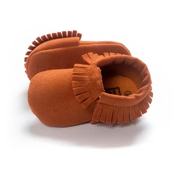 

PU Suede Leather Newborn Baby Moccasins Shoes Soft Soled Non-slip Crib First Walker
