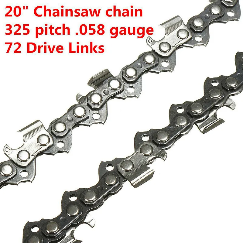 20 inch Replacement Chainsaw Saw Chain 325 Pitch .050 Gauge 72DL Drive Chainsaw Link for Wood Cutting Chainsaw Parts