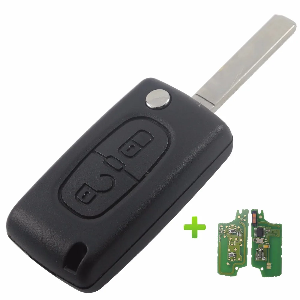Jingyuqin 2 кнопки дистанционного брелока ASK 434 МГц ID46 чип для peugeot 207 307 308 407 807 для Citroen VA2 Blade CE0536