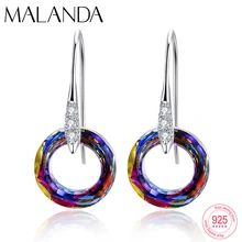 New Fancy Stone Circle Drop Earrings Crystals From Swarovski Dangle Earrings For Women Sterling Silver Bohemian Handmade Jewelry New Fancy Stone Circle Drop Earrings Crystals From Swarovski Dangle Earrings For Women Sterling Silver Bohemian Handmade Jewelry