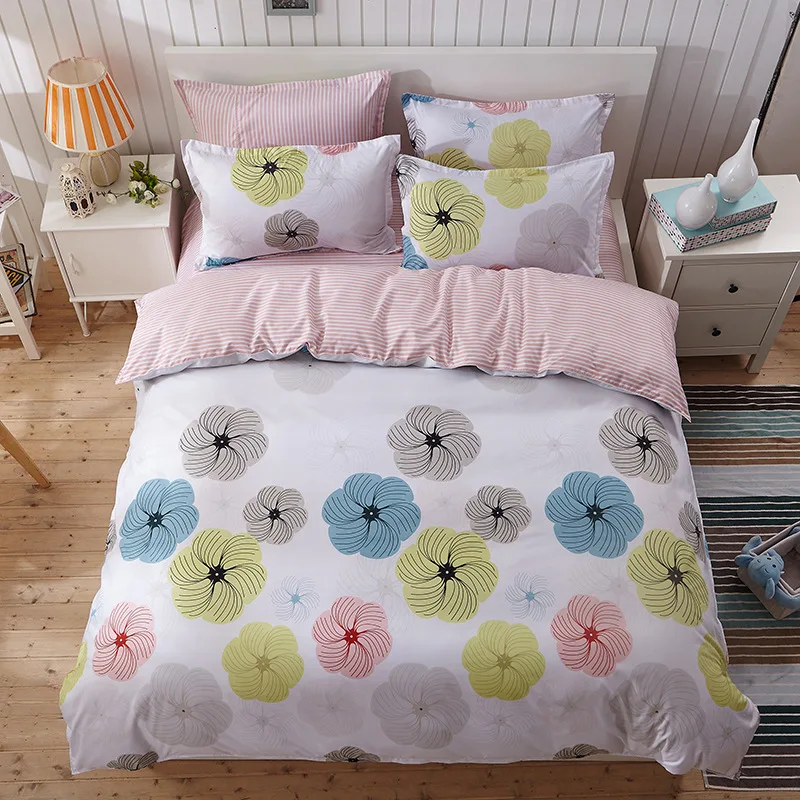 Kids Poly Dorm Linen Bedding Cheap Bed Sheet Sets Girls Double