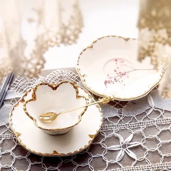 

European New Bone China Hand-painted Phnom Penh Flower Bowl Set Afternoon Tea Snack Mini Dessert Bowl