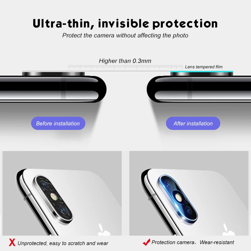 GerTong HD пленка для объектива iPhone 7 8 Plus X XS MAX XR задняя крышка камеры защита