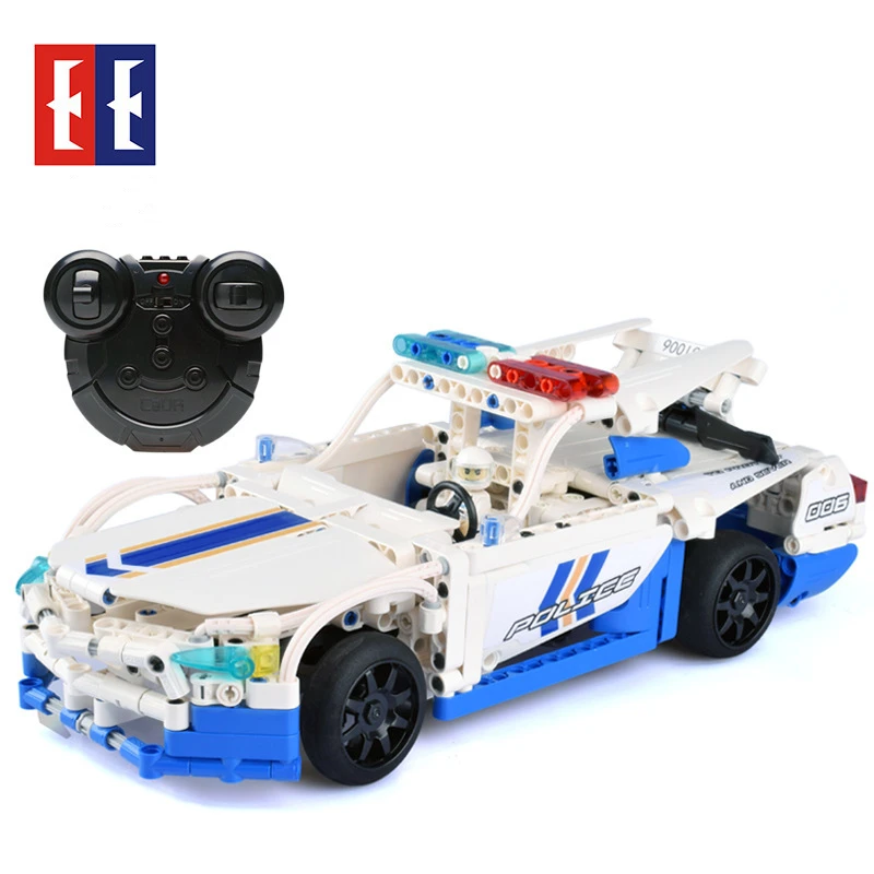 

430pcs Technic Series Remote Control RC City Police Car Legoingly Building Block Ford Mustang GT Model Brick RC Toy for Children