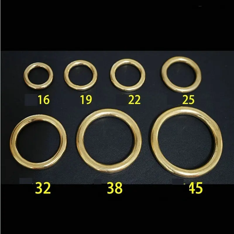 

50PCS/LOT 13MM Inner Diameter Forged Seamless Solid Brass Yellow Copper Metal Round O Ring Hardware Accessories