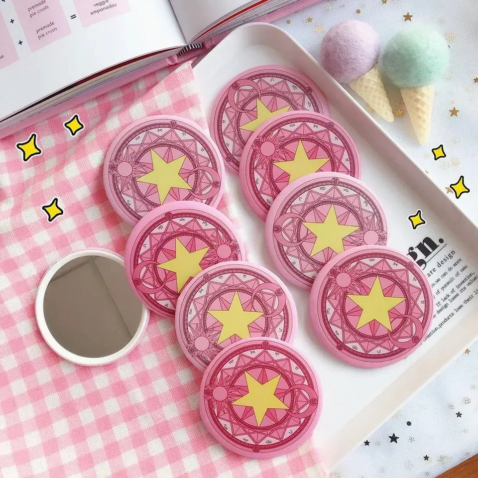 

5 pcs Card Captor Sakura Kuroshitsuji Cute cartoon Cardcaptor Sakura small round animation magic array makeup mirror property