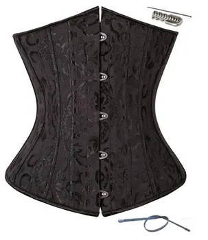 

Plus Size S-6XL Gothic Satin Corset Lingerie Waist Trainer Bustiers Top Underwear