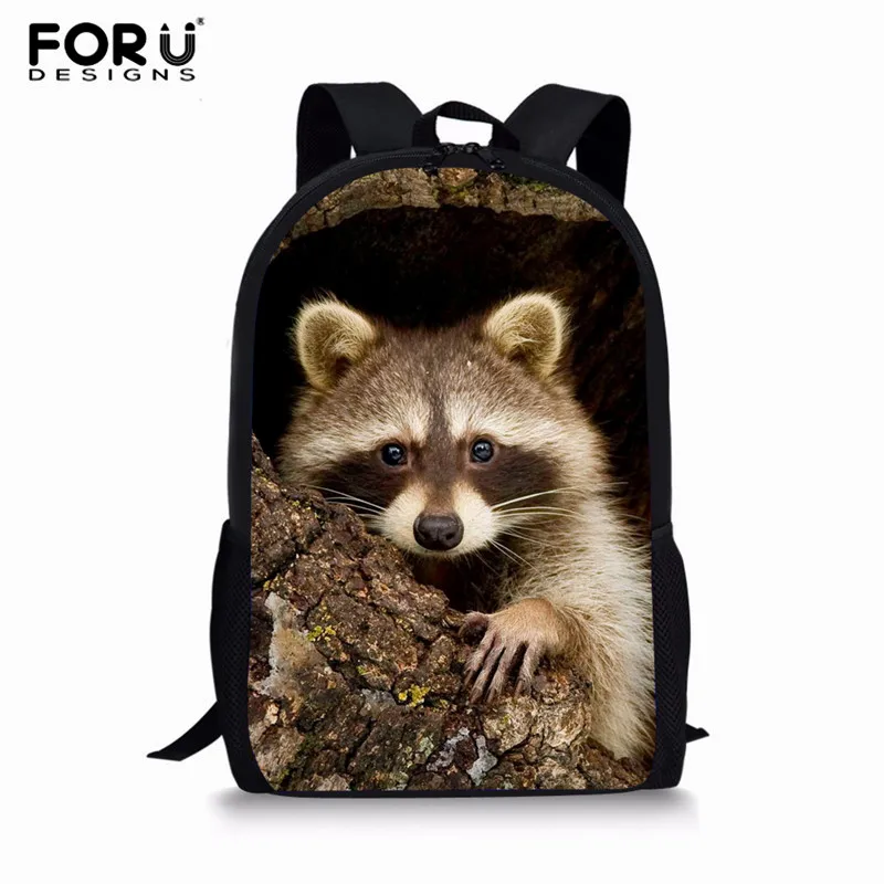 XM499C FORUDESIGNS/комплект школьной сумки с милым принтом енотов; сумки для книг для девочек; школьные сумки для учеников начальной школы; детская сумка; чехол-карандаш - Цвет: XM499C