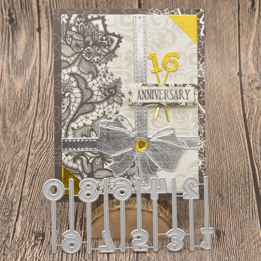 

0 to 9 Numbers Digital Metal Cutting Dies Words for Scrapbooking Album Birthday Anniversary Card Making Paper Embossing Die Cuts