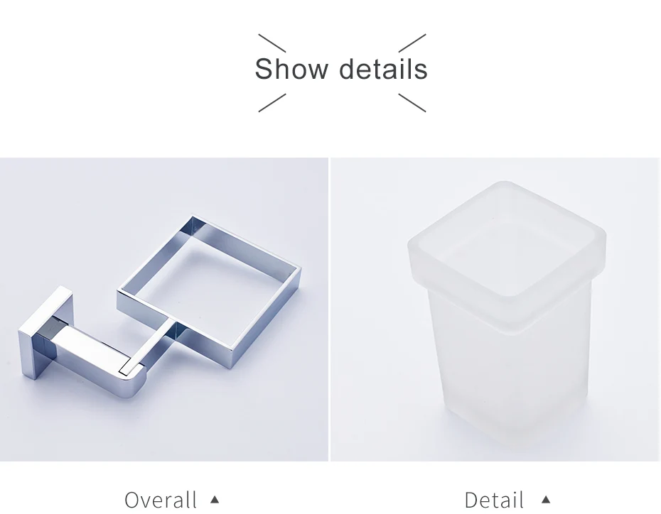 FLG держатель для туалетной щетки латунный монтажный сиденье квадратный стиль стеклянные чашки ванная комната Оборудование хромированный, полированный для ванной комнаты Аксессуары