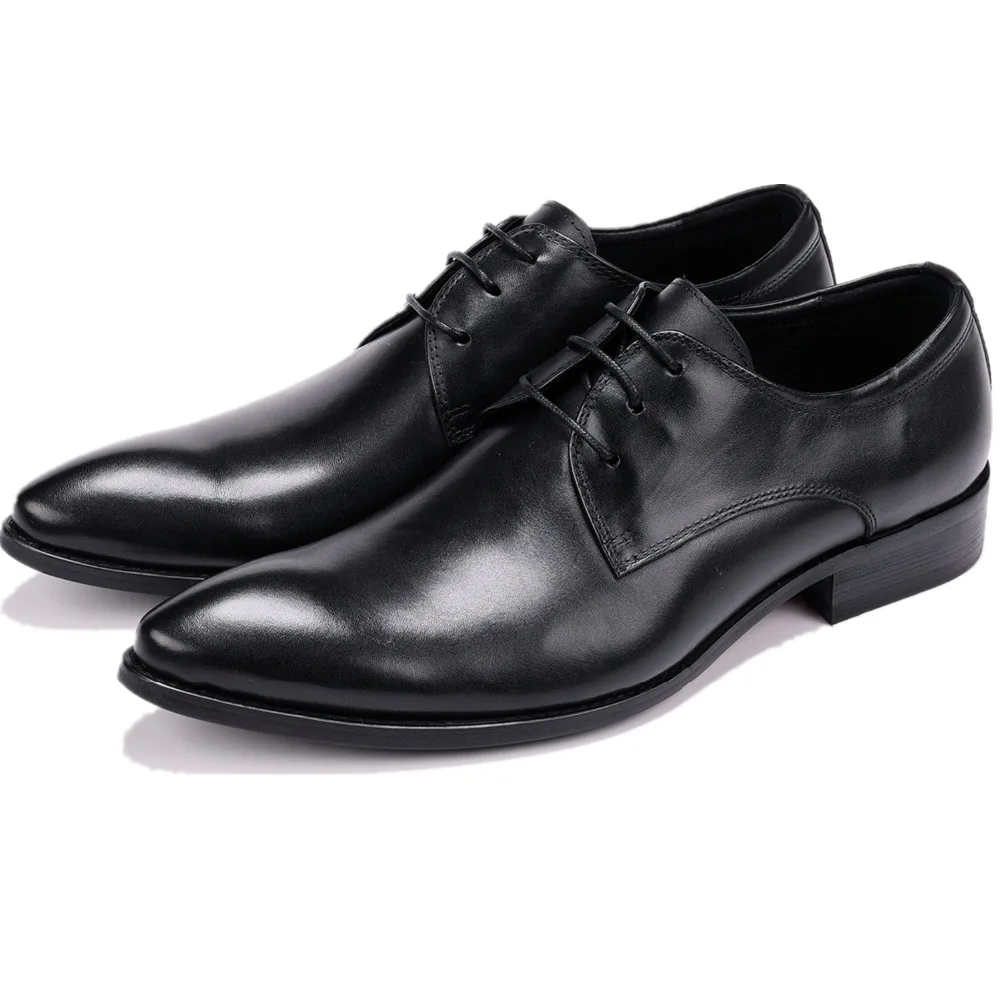 Fashion Derby Prom Shoes Mens Dress Shoes Genuine Leather Business ...