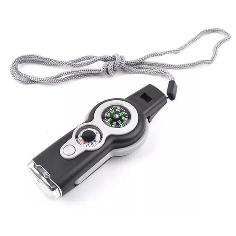 

7 in 1 multi tool Whistle High Decibel Outdoor Emergency Survival Whistle Keychain Cheerleading Whistle camping equipmnet