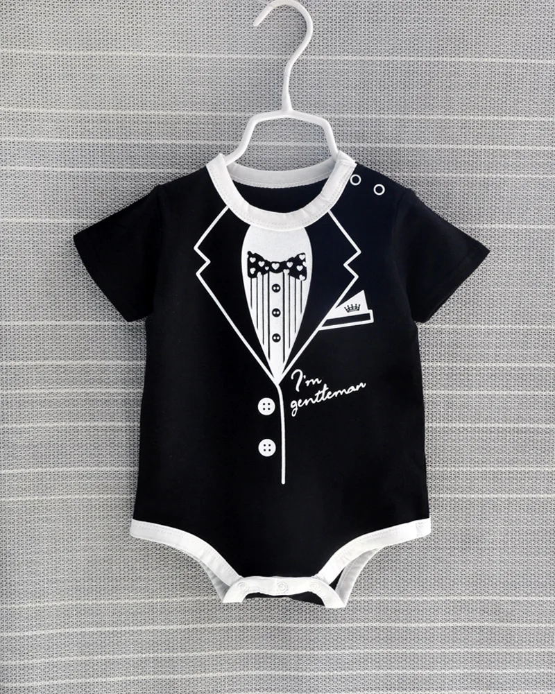 Боди с короткими рукавами для мальчиков, летняя одежда для маленьких мальчиков, галстук-бабочка, джентльмен, белый, черный, 1 предмет, подарок для новорожденных мальчиков, 3 м, 6 м, Новинка