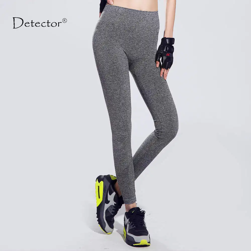 Обнаружитель Для Женщин Йога Брюки, леггинсы для фитнеса Для женщин студийные брюки с подкладкой штаны для бега, женские спортивные колготки женские спортивные брюки, штаны - Цвет: Grey