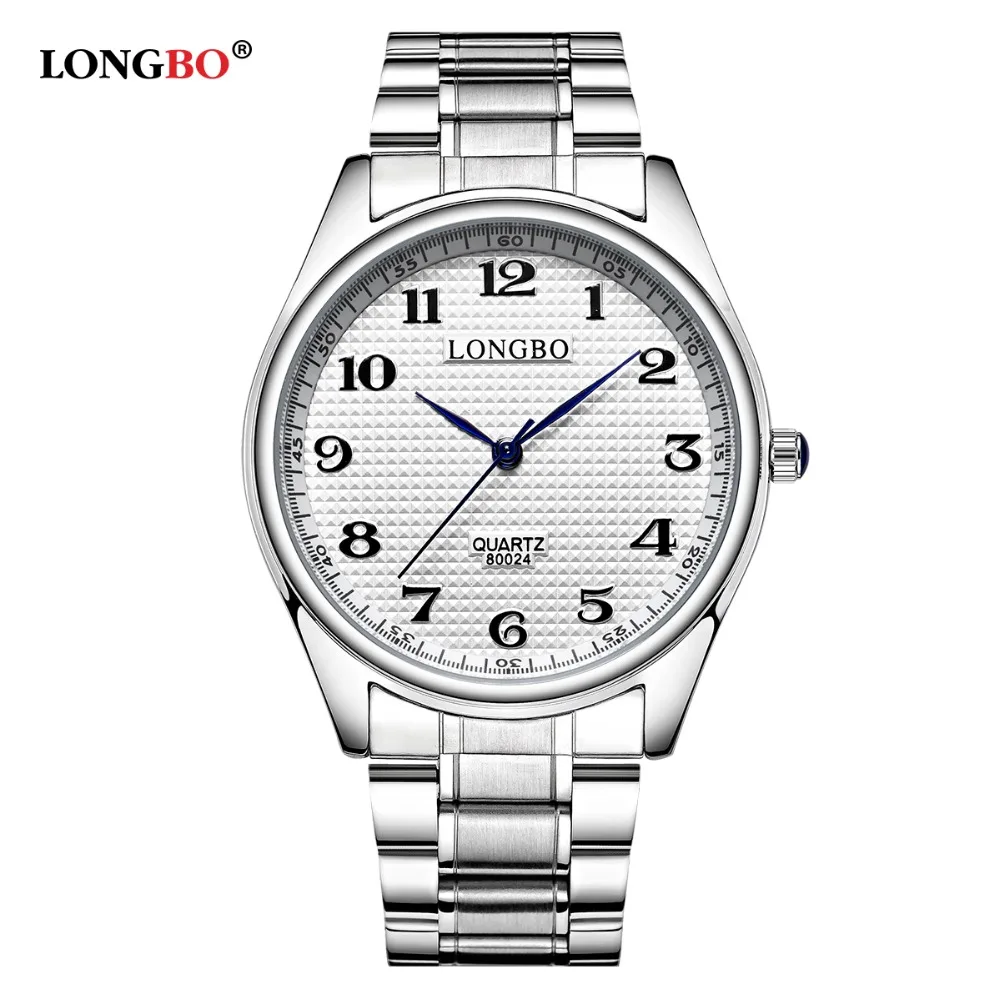 Часы LONGBO Luxus Quarzuhr 2017 года повседневные Модные стальные часы для мужчин и женщин