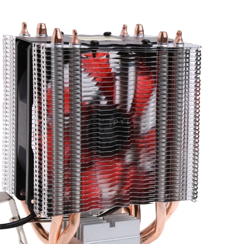 Günstige CPU Kühler Fan 4 Heatpipe 130W Rot CPU Kühler 3 Pin Lüfter Kühlkörper Für Intel LGA2011 AMD AM2 754