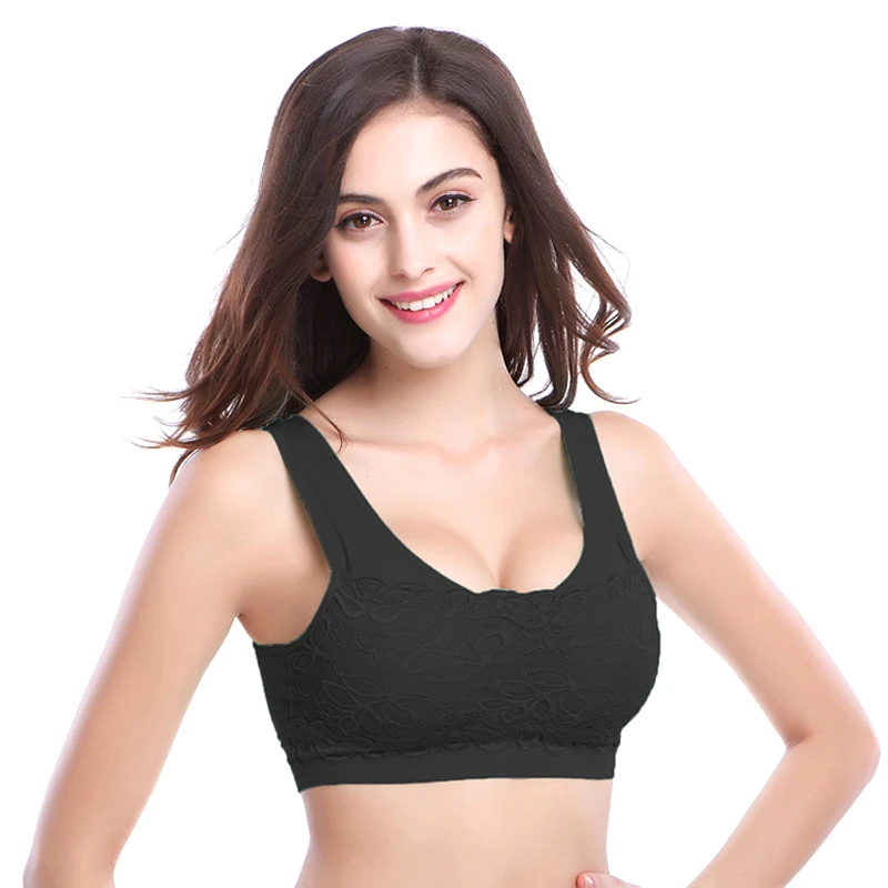 Sexy Compression Sports Bra Top For Women Lace Fitness Yoga Bra
