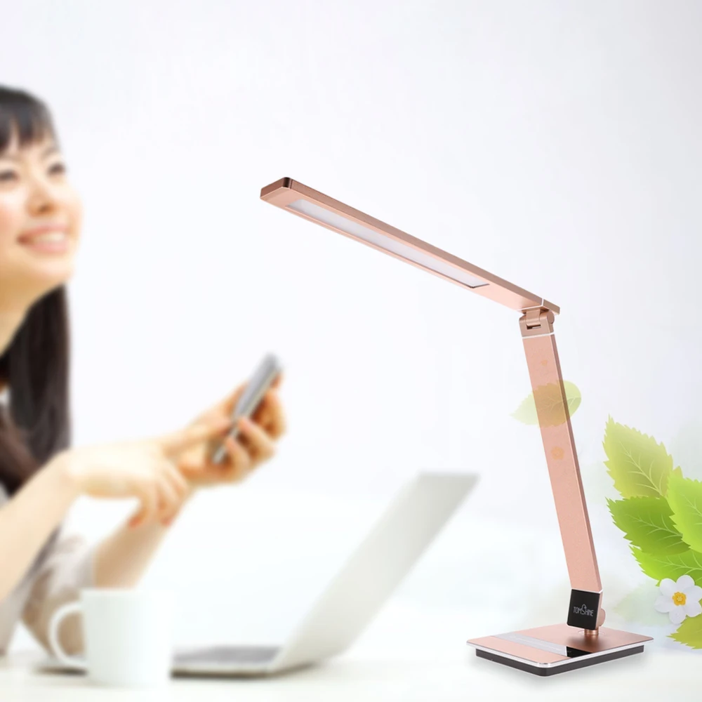 

LED Desk Lamp Foldable Dimmable Touch Sensor 500LM 3 Color Temperature Adjustable Brightness Eye-Care Table Light EU/US/UK Plug