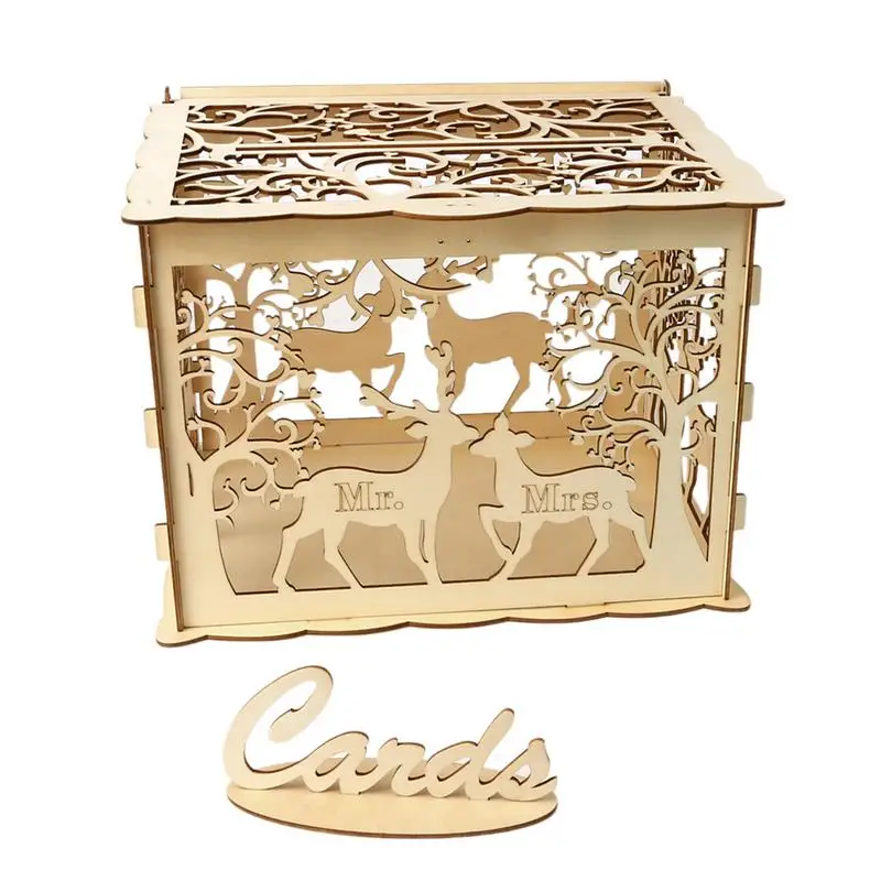 11 Дизайн DIY свадебная открытка коробка деревянная коробка для денег с замком великолепное свадебное украшение поставки для дня рождения Прямая поставка - Цвет: A