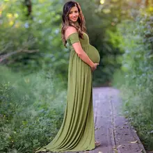 Pregnant Women Long Maxi Gown Dresses Maternity Summer Expectant Mother Short Sleeve Photography Photo Studio Dress