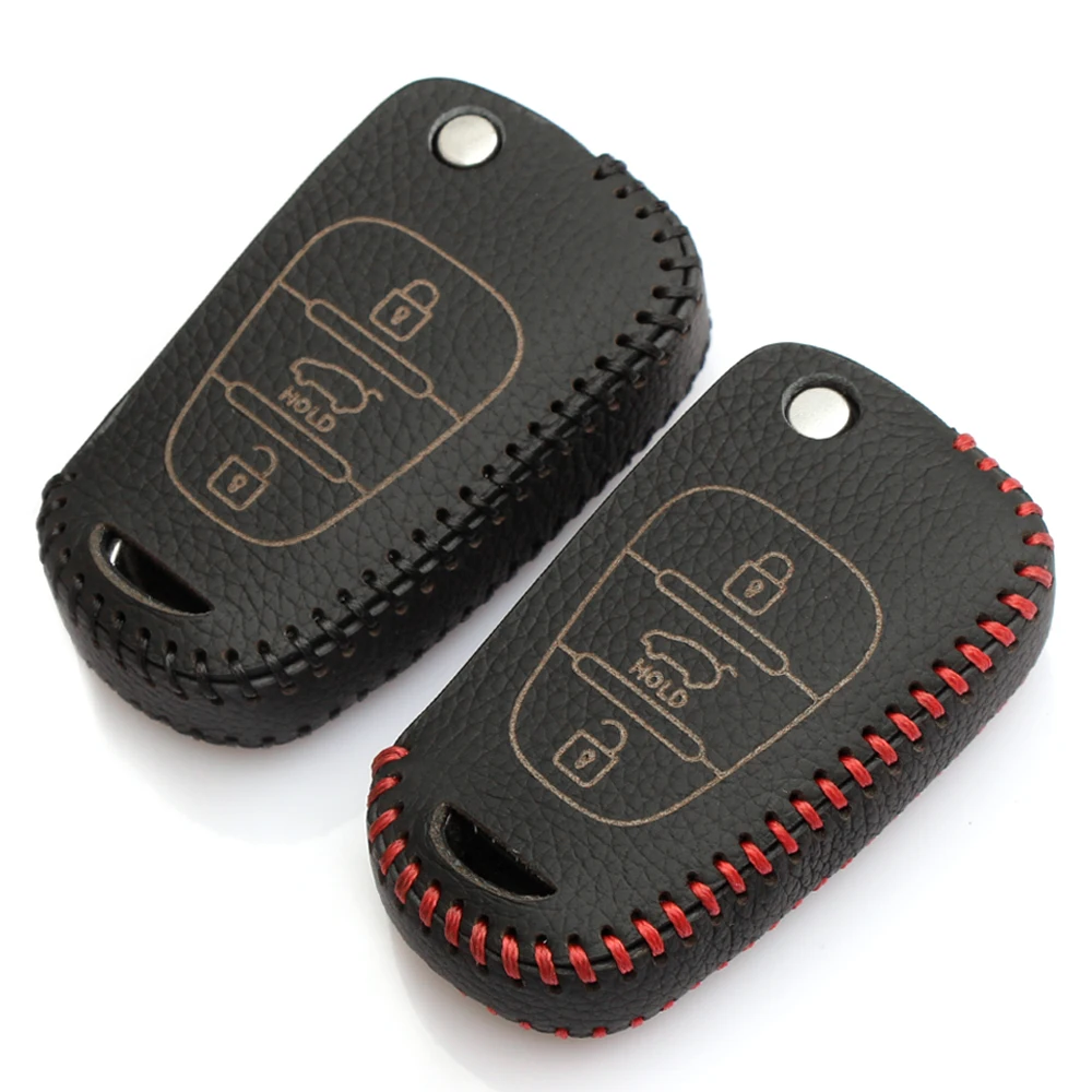 

Genuine Leather car key holder cover case keychain for KIA rio ceed cerato sorento soul sportage Bongo Sorento remote protector