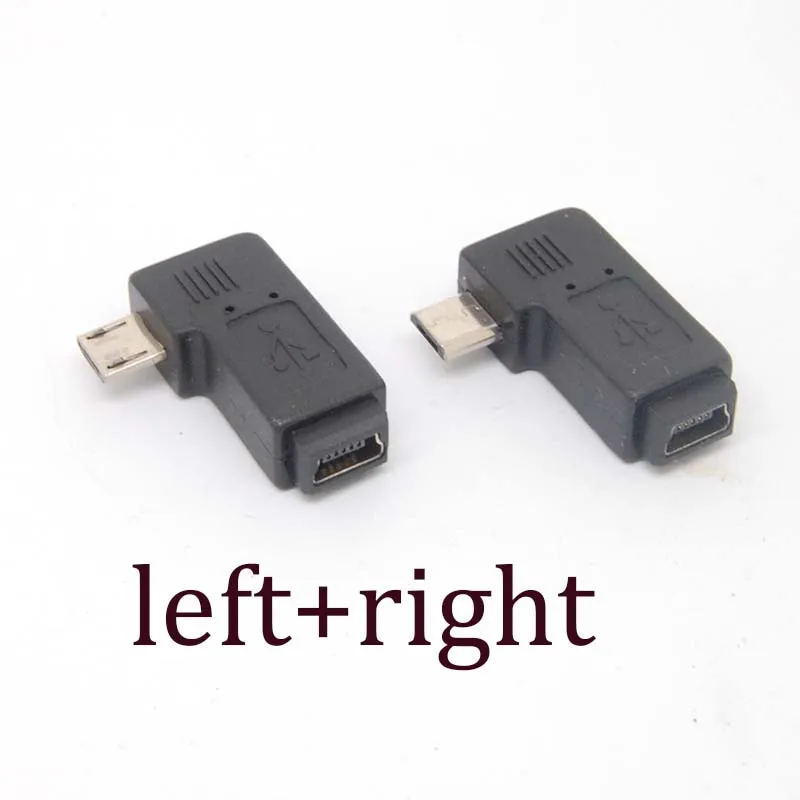 Адаптер Micro USB Type A B (штекер)/Mini (разъем) со штекером 90 градусов | Электроника