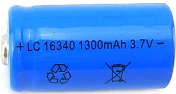 2 шт. 16340 аккумулятор CR123A LR123A 3,7 V 1300mAh