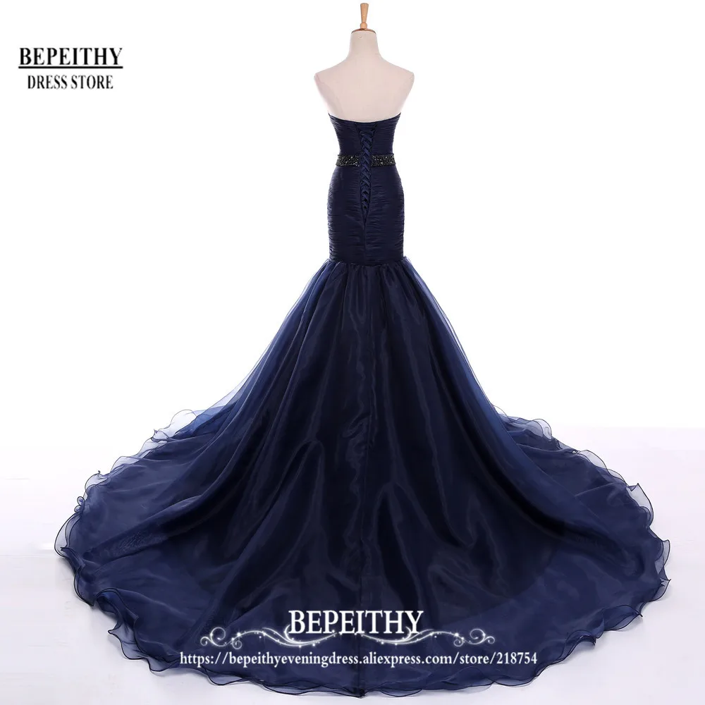 organza navy blue back